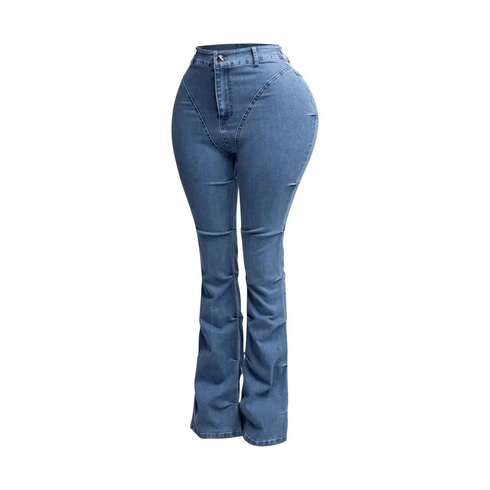 Jessica Bell Bottom Y2K Style Stretch Bell Bottom Jeans